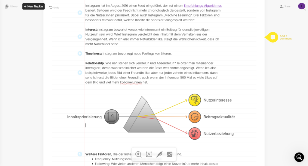 Screenshot Napkin AI