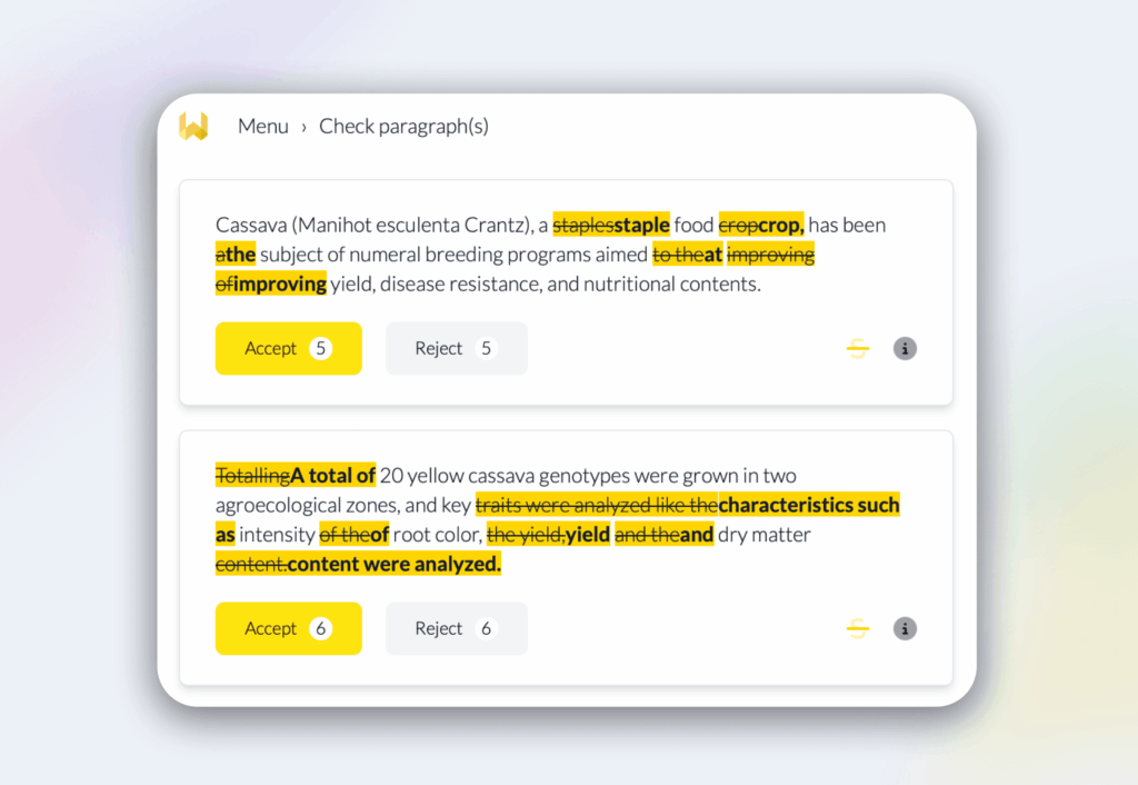 Screenshot Writefull