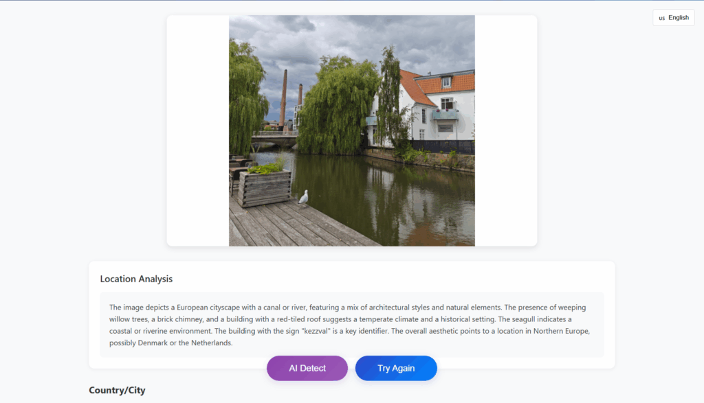 Screenshot GeoSpy AI