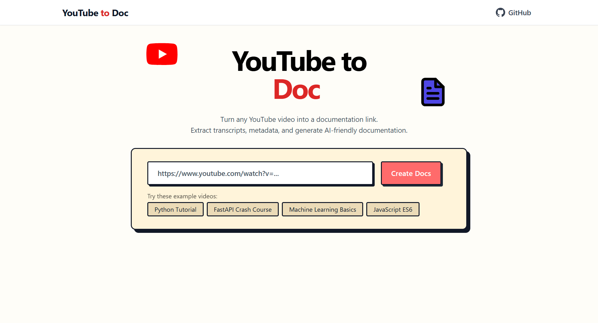 YouTube to Doc: YouTube-Videos auswerten mit KI